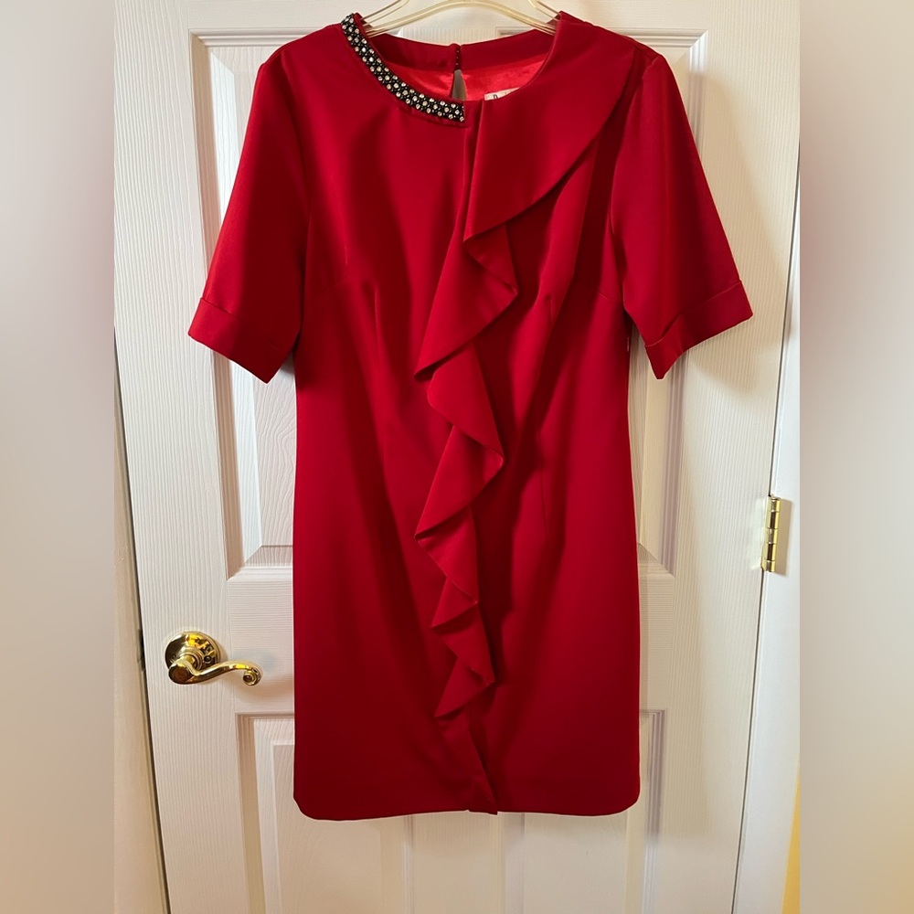Elegant Red Ruffle Dress